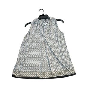 V-Neck Tank Top with Inverted Front Pleats